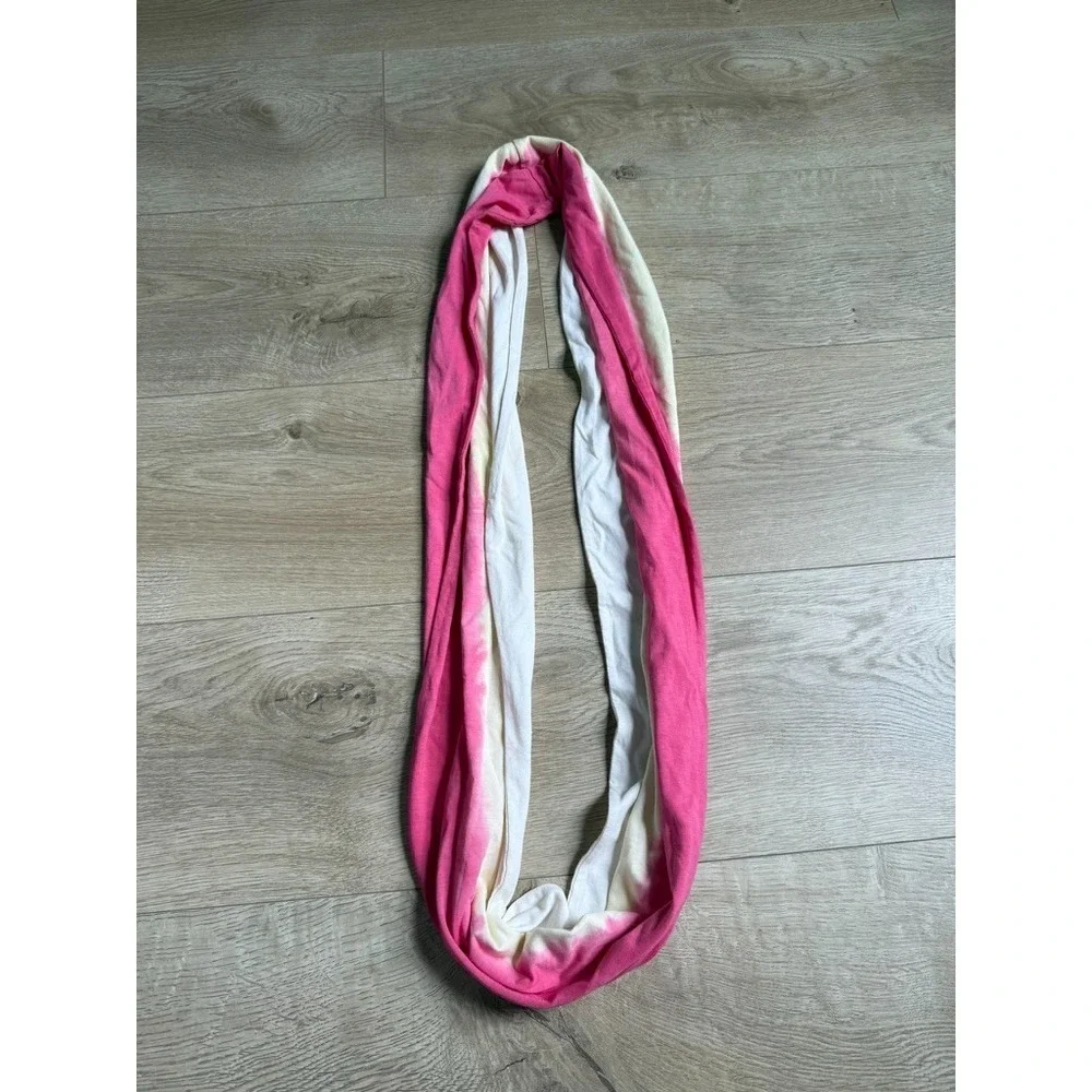 EUC Womens Pure Jill‎ circle ombre scarf pink yellow 100% pima cotton coastal